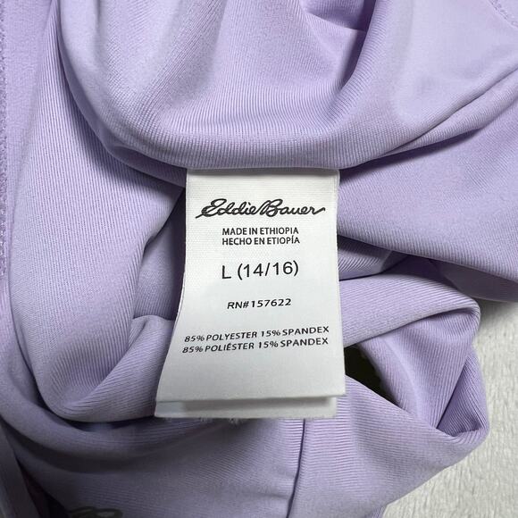 Eddie Bauer Girl's Racerback Bathing Suit Top Size L (14/16) Reversible Tie Dye - Picture 6 of 6